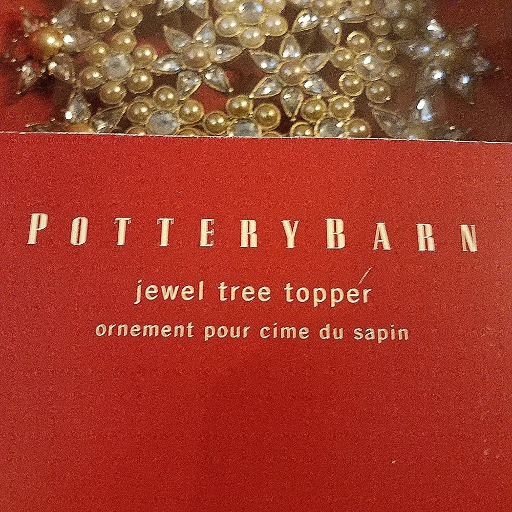 Pottery Barn Gold Jewel Snoflake Tree Topper New